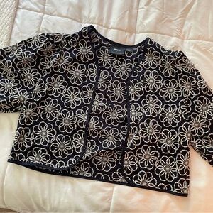 Anthropologie (Maeve) Light Embroidered Crop Jacket